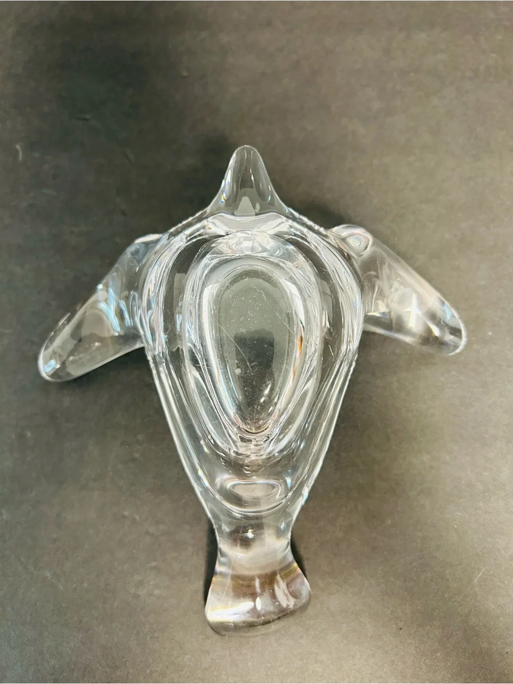Princess House Vintage MCM Art Glass Clear Lead Crystal Flying Dove Home Decor